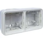 Двухместная монтажная коробка - Программа Plexo - белый - 2 поста - горизонтальная установка