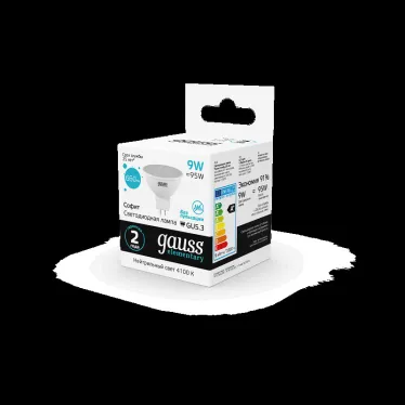 Лампа светодиодная LED 9 Вт 660 лм 4100К софит MR16 нейтральный GU5.3 AC 220В Elementary Gauss