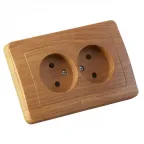 Розетка двойная скрытая дуб