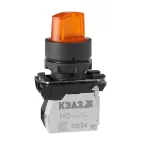 Переключатель КПЕ2120РЛ-220В-желтый-2но+0нз-ручка-фикс-3поз-индикатор-IP40-КЭАЗ