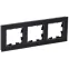 BRITE Рамка 3 поста РУ-3-2-БрЧ стекло черный