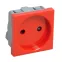 Розетка силовая 2к без заземления 2 модуля красная РКС-20-22-П-К