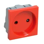 Розетка силовая 2к без заземления 2 модуля красная РКС-20-22-П-К