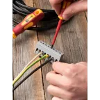 Шина фаза L (6х9мм) 8 отверстий латунь серый изолированный корпус на DIN-рейку PROxima