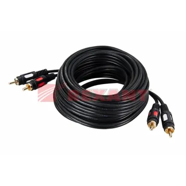 Шнур 2 RCA - 2 RCA, 1.5 м., черный GOLD