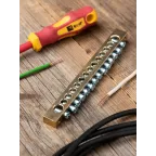 Шина нулевая 8х12мм 125А 14 отверстий крепеж по краям латунь PROxima