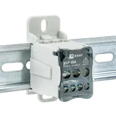 Блок распределения (Кросс) крепеж на панель DIN КБР-80А