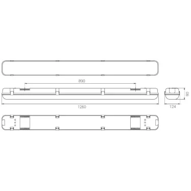 Светодиодный светильник Diora LPO/LSP 38/5400 прозрачный 5400лм 38Вт 6000K IP65 0.7PF 80Ra Кп«1 Аварийный