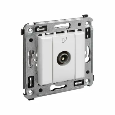 Avanti Розетка TV в стену, проходная, ''Белое облако''