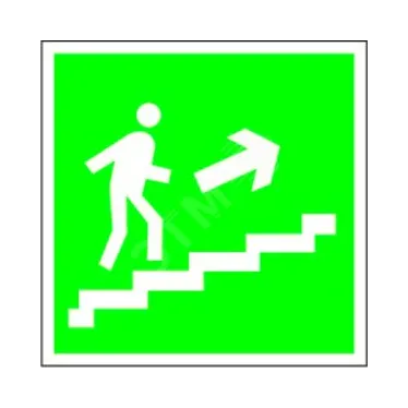 Знак безопасности BL-2915B.E15"Напр. к эвакуац. выходу по лестн. вверх (прав.)" | a16654 | Белый свет