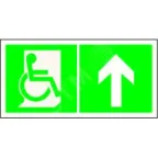 Знак безопасности BL-2010B.E69"Напр. движения к эвакуац. выходу МГН прямо" | a18341 | Белый свет