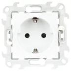 Розетка 2К+З с защитными шторками Push@Go, белый