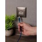 Валенсия лицевая панель розетки RJ-45 2-местная графит