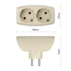 Тройник 2гн, с заземл, со шторками (сл. кость) (10/60/1440) SP-2e-I