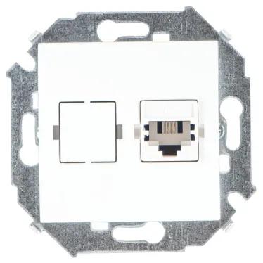 15 Розетка телефонная RJ11 винтовой зажим белый