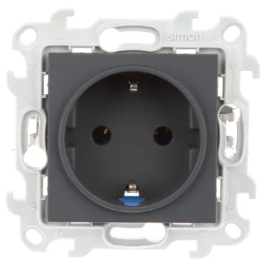 Розетка 2К+З без защитных шторок Push@Go, графит