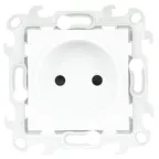 Розетка 2К с защитными шторками, белый