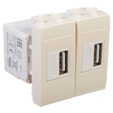 Avanti USB зарядное устройство ''Ванильная дымка'', 2.1А, 2 модульная