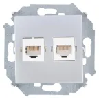 Розетка компьютерная двойная RJ45 кат.5е, алюминий