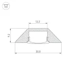 Профиль с экраном ALU-CORNER-2000 ANOD+FROST (ARL, Алюминий)