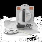 Лента светодиодная LED 2835/60-SMD 6 Вт/м 600 лм/м 3000К DC 12В IP65 8мм комплект лента и драйвер (блистер 5м) Basic Gauss