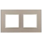 Рамка на 2 поста, стекло, Эра Elegance, шампань+шамп, 14-5102-04