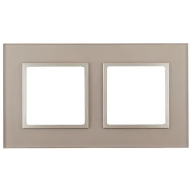 Рамка на 2 поста, стекло, Эра Elegance, шампань+шамп, 14-5102-04