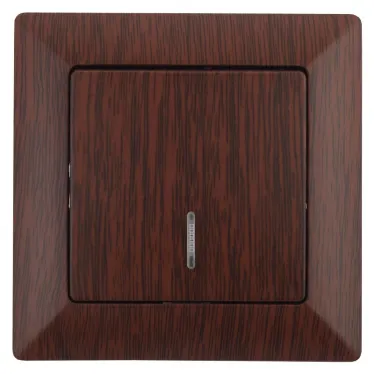 Выключатель Intro Solo 4-102-10 одноклавишный с подсветкой, 10А-250В, IP20, СУ, венге
