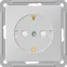 Розетка W59 скрытая, с заземлением, со шторками, 16А, механизм, белый