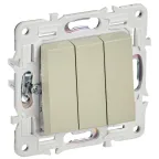 SKANDY Выключатель 3-клавишный 10А SK-V11B бежевый IEK