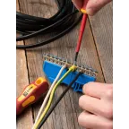 Шина нулевая 63.12 изолятор на DIN-рейку латунь