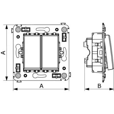 Avanti Переключатель двухклавишный в стену Закаленная сталь