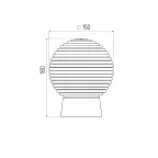 Светильник НБП 01-60-004 с прямым основанием Гранат стекло IP20 E27 max 60Вт D150 шар
