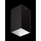 Светильник светодиодный ДПО GU10 без лампы квадратный черный корпус белый рефлектор