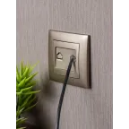 Валенсия лицевая панель розетки Phone 1-местная кашемир