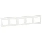 VALENA Рамка 5 постов горизонтальная белая
