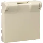 Valena LIFE Лицевая панель розетки 2К+З с крышкой Слоновая кость