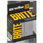 BRITE Выключатель 2-клавишный с индикацией для отелей 10А ВС10-2-9-БрА алюминий IEK