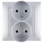 Розетка двойная 2Р, 16А, 250В, винтовой зажим, алюминий