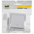 Гермес PLUS Выключатель одноклавишный кнопочный наружный белый IP54