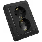 Розетка В59 СУ С ЗК 2 Я черный бархат