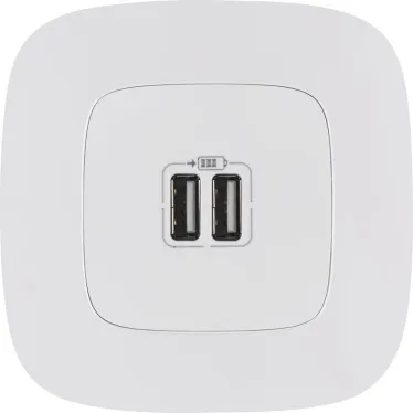 Зарядное устройство Valena ALLURE два USB-разъема 240В/5В 1500мА лицевая панель белое