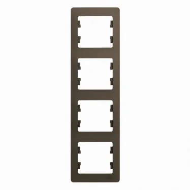 GLOSSA Рамка 4 поста вертикальная шоколад