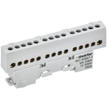 TEKFOR Шина L фаза изолированная на универсальном держателе 6х9-14-Ср IEK