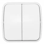 Выключатель Минск двухклавишный ОП 10А белый