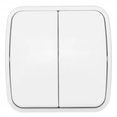 Выключатель Минск двухклавишный ОП 10А белый