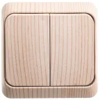 ЭТЮД Выключатель двухклавишный наружный сосна сх.5