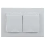 Розетка Intro Plano 1-210-01 2х2P+E Schuko с крышкой шторками, 16А-250В, СУ, IP44, Plano, белый