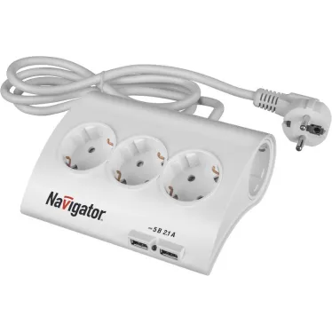 Удлинитель бытовой 5х1.8м с заземлением 16А ПВС 3х1.00 USB