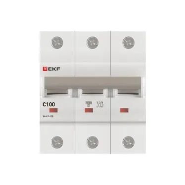 Выключатель автоматический трехполюсный 100А С ВА 47-125 15кА
